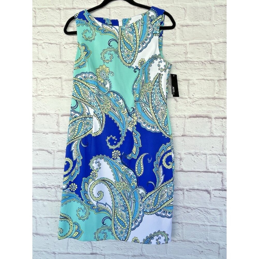 ALYX Sleeveless Paisley Summer Dress  Blue/Teal  Women’s Size 8 New